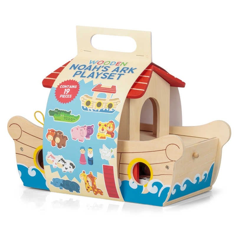 Wooden noah's ark fashion playset